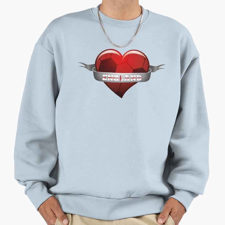 England Soccer Heart Sweatshirt - Graphic Print Unisex - T-Shirt, Sweatshirt, Hoodie
