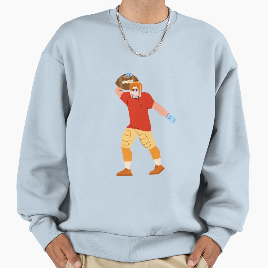 American Football Cartoon Sweatshirt - Novelty Apparel Men Women - T-Shirt, Sweatshirt, Hoodie