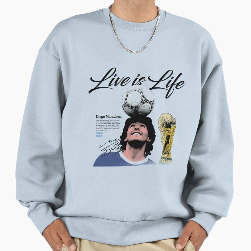 Argentine God Football Sweatshirt - Graphic Print Men Women - T-Shirt, Sweatshirt, Hoodie