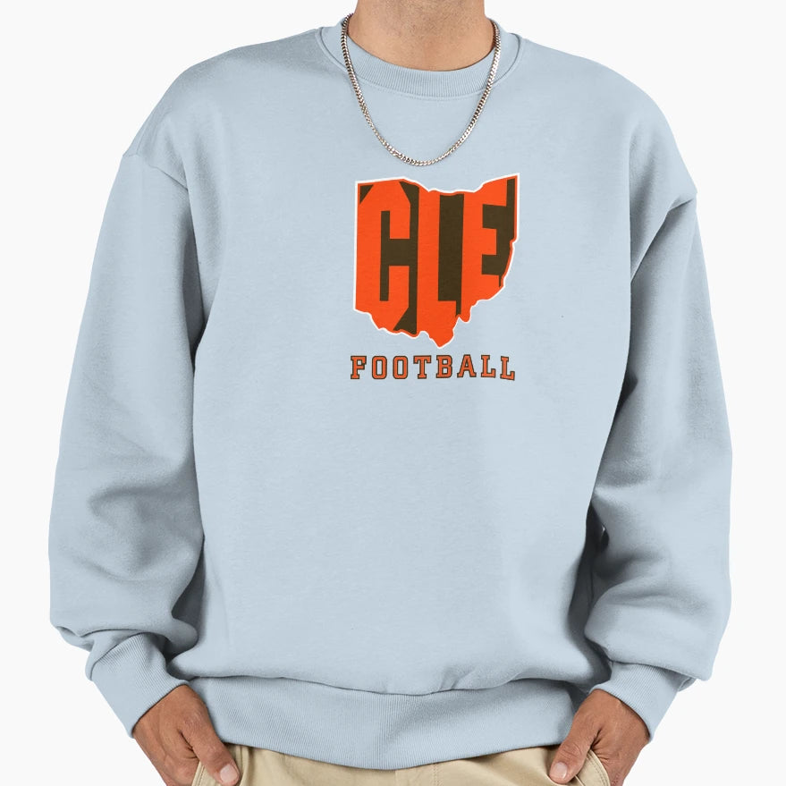 Cle Football Sweatshirt - Novelty Apparel Unisex - T-Shirt, Sweatshirt, Hoodie