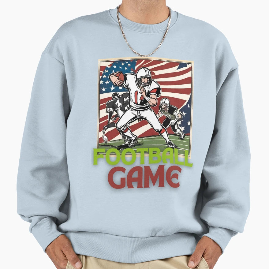 American Foot Ball Sweatshirt - Aesthetic Graphic Men Women - T-Shirt, Sweatshirt, Hoodie
