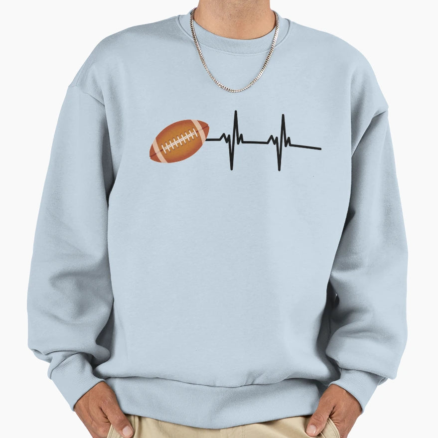 Football Heartbeat Football Ball T-Shirt - Fun Novelty Design Unisex - T-Shirt, Sweatshirt, Hoodie
