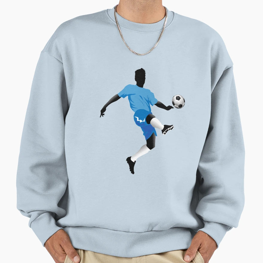 Soccer Player Blue Dribble Ball T-Shirt - Unique Graphic Men Women - T-Shirt, Sweatshirt, Hoodie