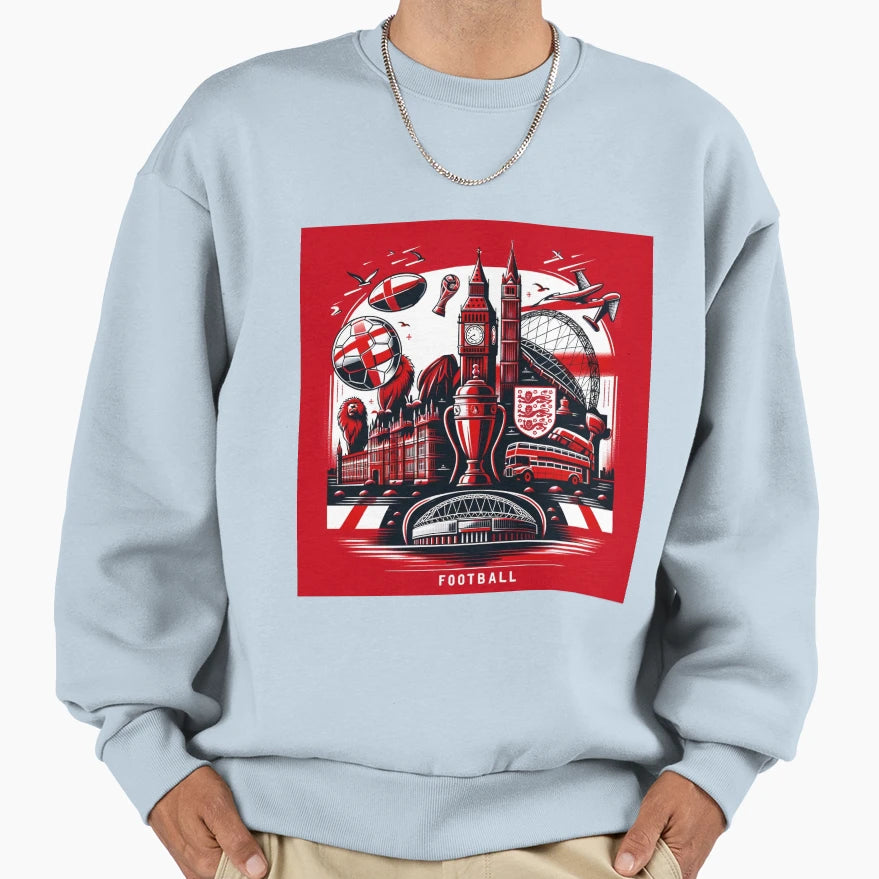 England Football Artwork Sweatshirt - Fun Novelty Design for Adults - T-Shirt, Sweatshirt, Hoodie
