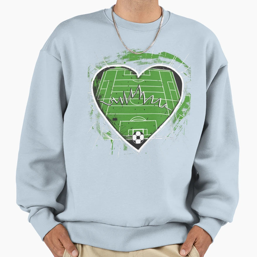 Soccer Heartbeat Sweatshirt - Streetwear Style Unisex - T-Shirt, Sweatshirt, Hoodie