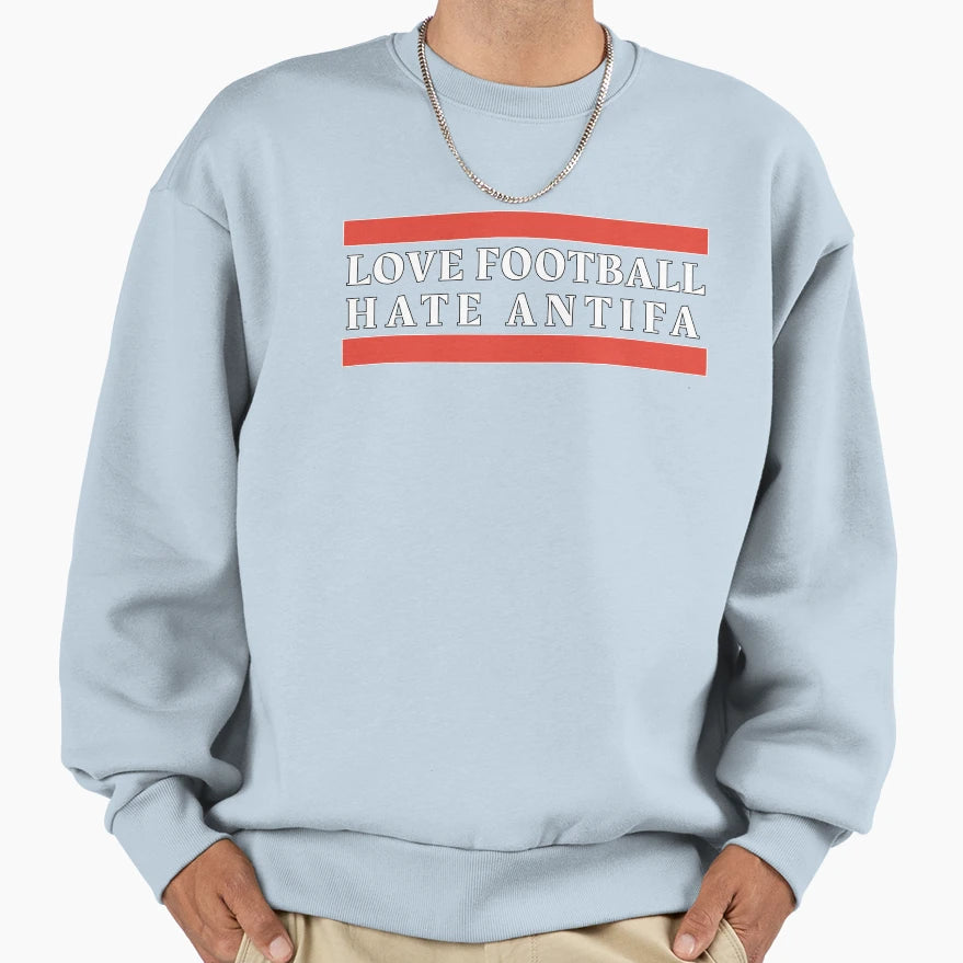 Love Football Hate Anifa Sweatshirt - Unique Graphic for Adults - T-Shirt, Sweatshirt, Hoodie