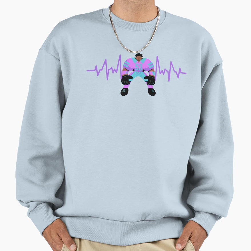 American Football Heart Beat Football Sweatshirt - Trendy Graphic Unisex - T-Shirt, Sweatshirt, Hoodie