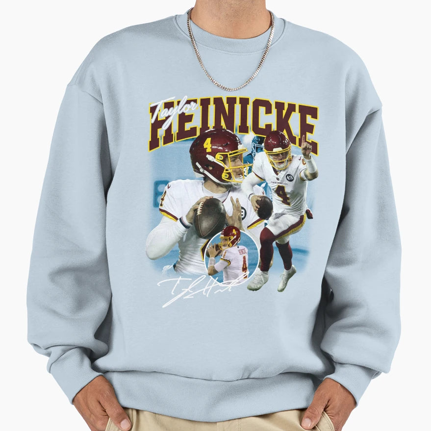 Taylor Heinicke Football Signature Sweatshirt - Novelty Apparel for Adults - T-Shirt, Sweatshirt, Hoodie