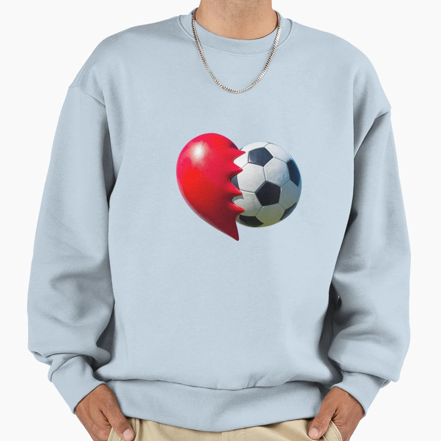 Soccer Heart Sweatshirt - Casual Everyday Wear Unisex - T-Shirt, Sweatshirt, Hoodie