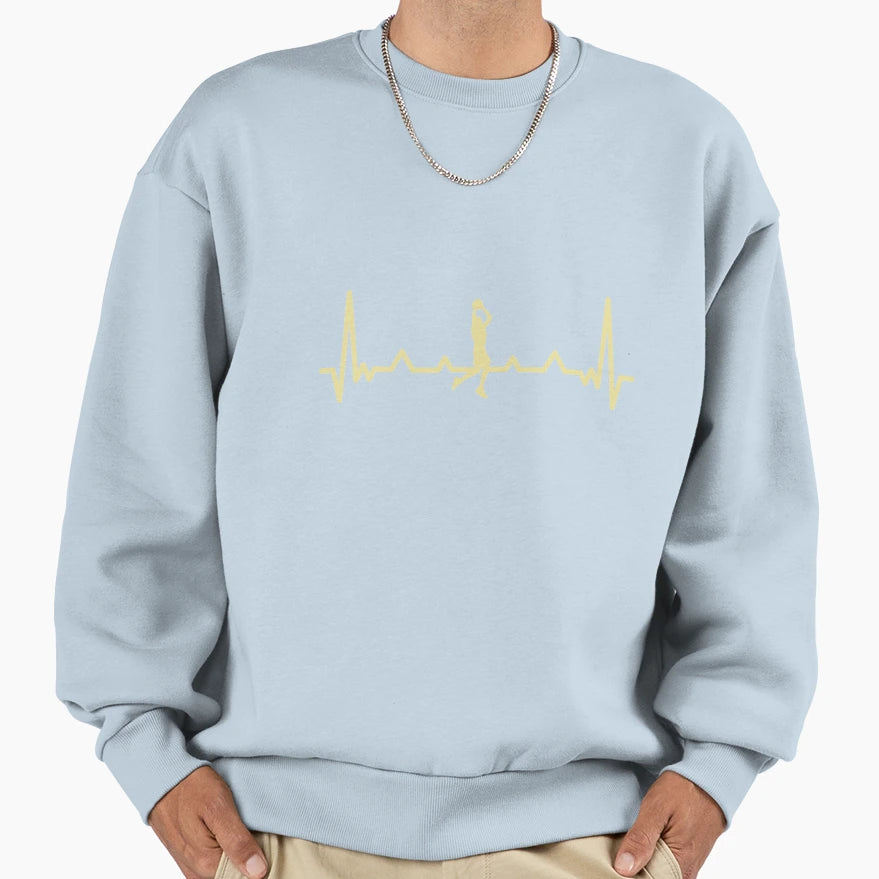 Basketball Heartbeat Sweatshirt - Custom Art Print Men Women - T-Shirt, Sweatshirt, Hoodie