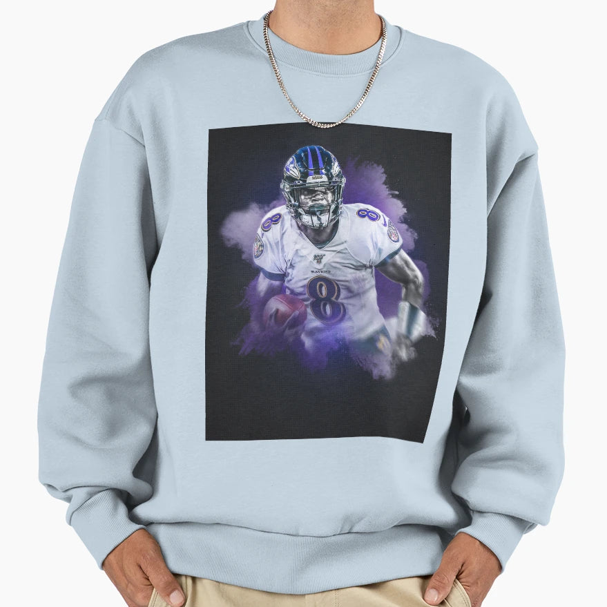 Lamar Baltimore Sports Art Sweatshirt - Novelty Apparel Unisex - T-Shirt, Sweatshirt, Hoodie