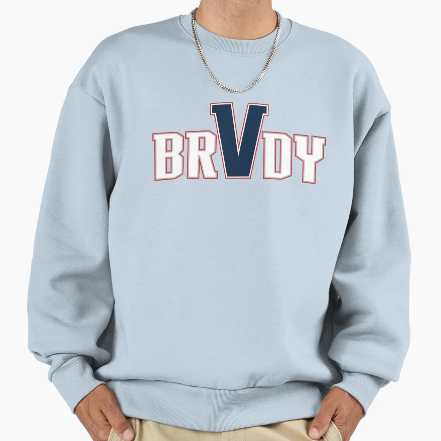 Brvdy White Navy Sweatshirt - Graphic Print Unisex - T-Shirt, Sweatshirt, Hoodie