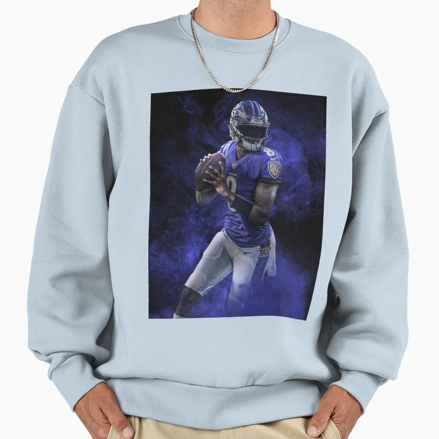 Lamar Baltimore Sports Art Sweatshirt - Fun Novelty Design Unisex - T-Shirt, Sweatshirt, Hoodie