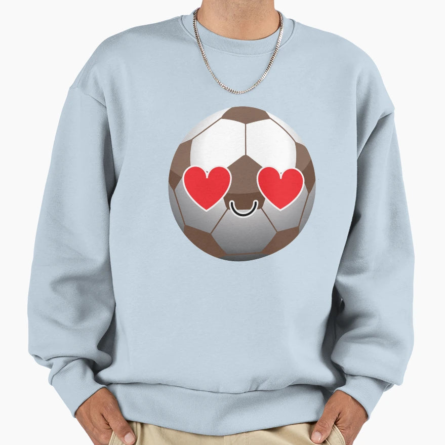 Soccer Ball Emoji Sweatshirt - Fun Novelty Design for Adults - T-Shirt, Sweatshirt, Hoodie