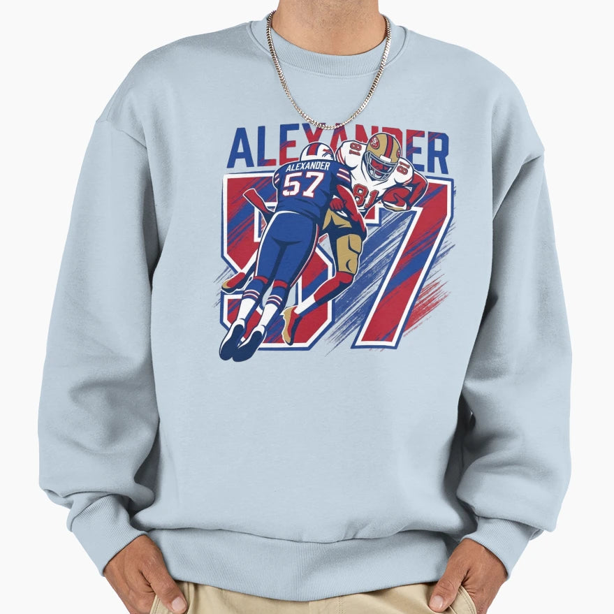 Lorenzo Alexander 57 Buffalo Football Sweatshirt - Graphic Print Unisex - T-Shirt, Sweatshirt, Hoodie