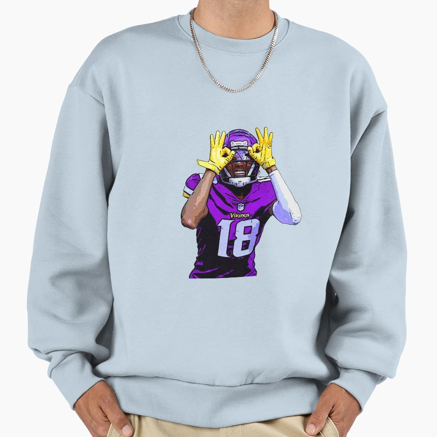 JJ Griddy Dance Purple Background Sweatshirt - Novelty Apparel Unisex - T-Shirt, Sweatshirt, Hoodie