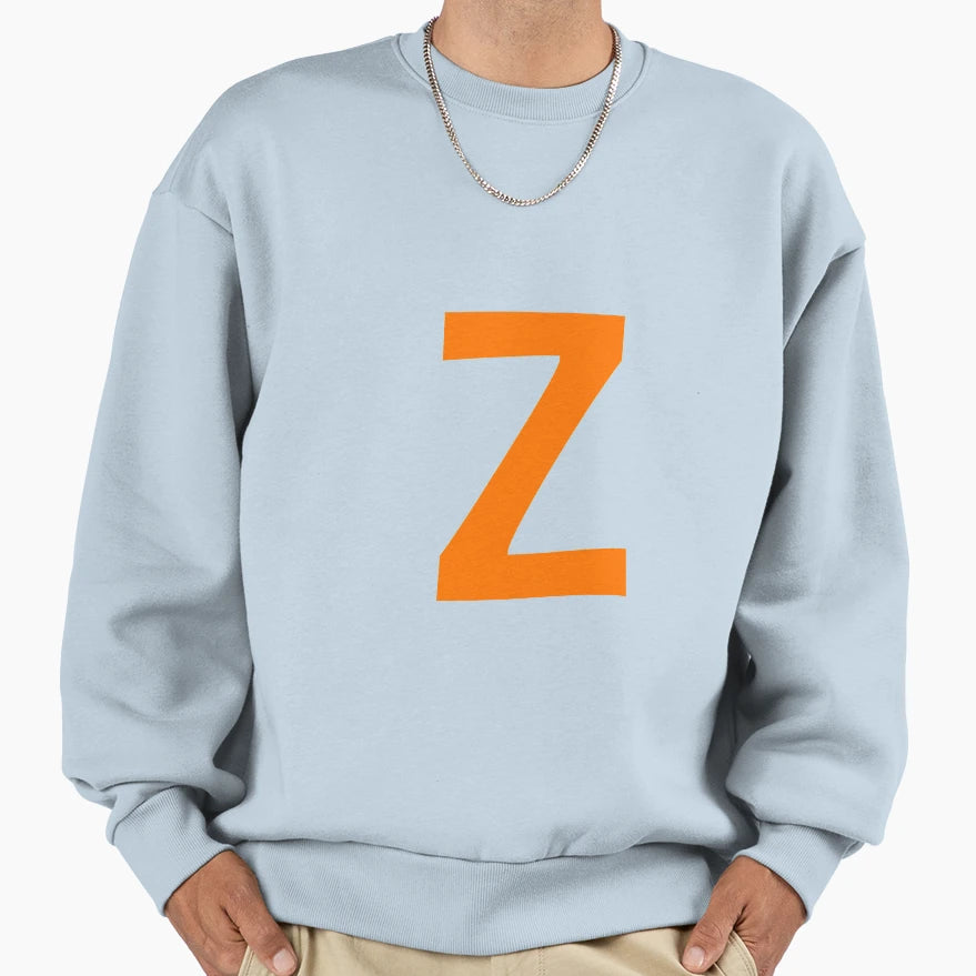 Orange Color Letter Z Sweatshirt - Custom Art Print Men Women - T-Shirt, Sweatshirt, Hoodie