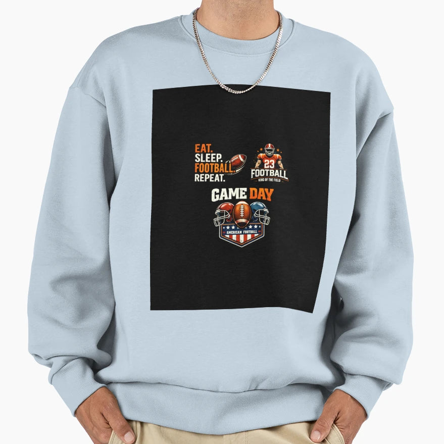 American Football Game Day Eat Sleep T-Shirt - Novelty Apparel Men Women - T-Shirt, Sweatshirt, Hoodie
