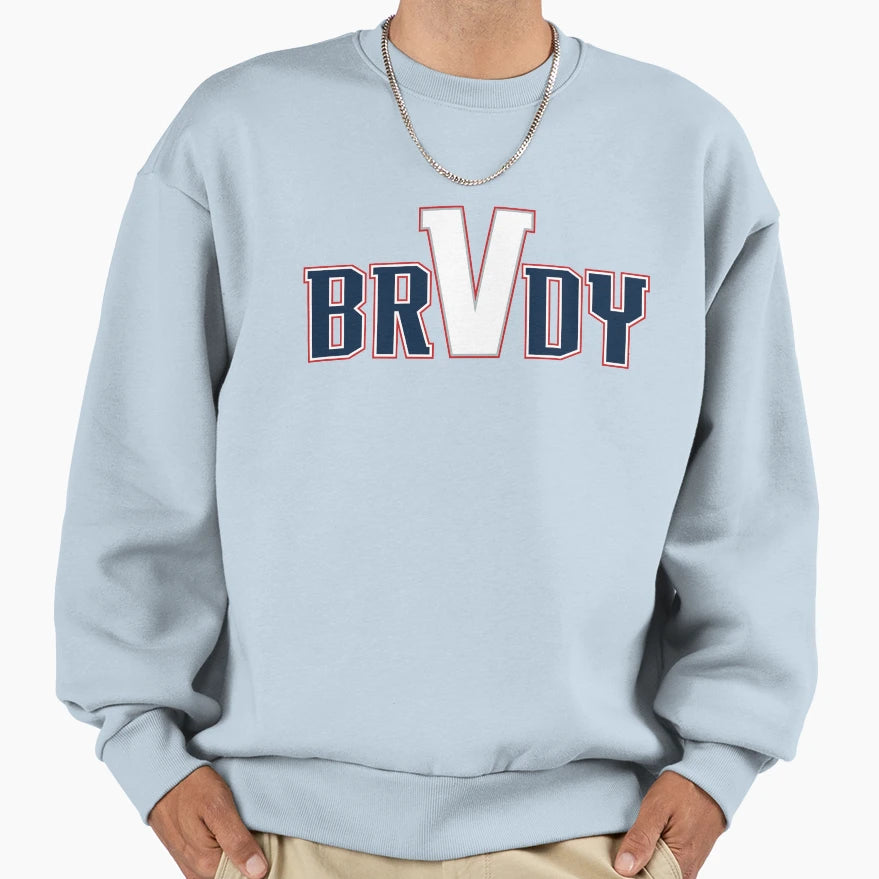 Brvdy Navy White Sweatshirt - Aesthetic Graphic Men Women - T-Shirt, Sweatshirt, Hoodie