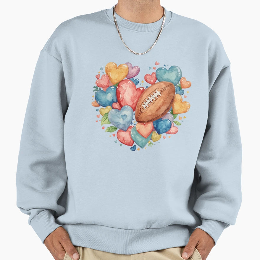 Love Football Sweatshirt - Casual Everyday Wear Unisex - T-Shirt, Sweatshirt, Hoodie