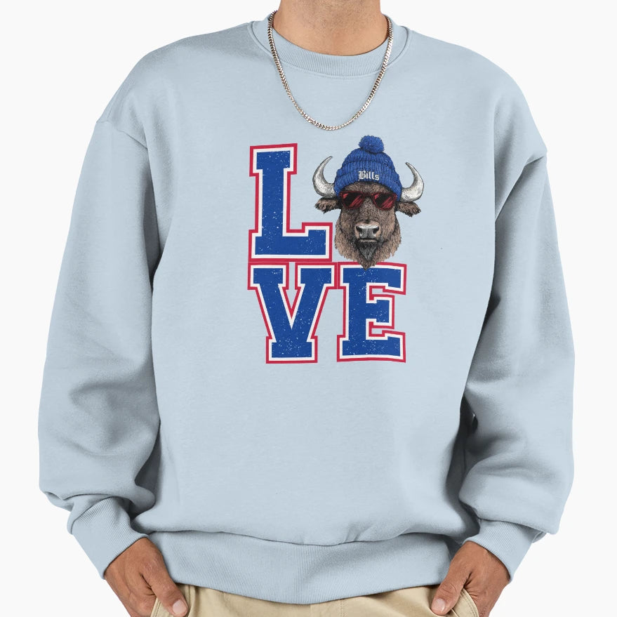 Buffalo Bills Love M5131 Sweatshirt - Fun Novelty Design Men Women - T-Shirt, Sweatshirt, Hoodie