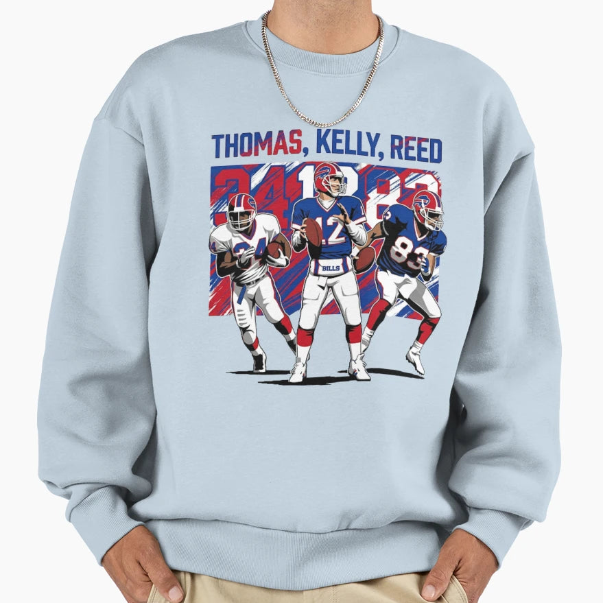 Thomas Kelly Reed Buffalo Football Sweatshirt - Trendy Graphic for Adults - T-Shirt, Sweatshirt, Hoodie