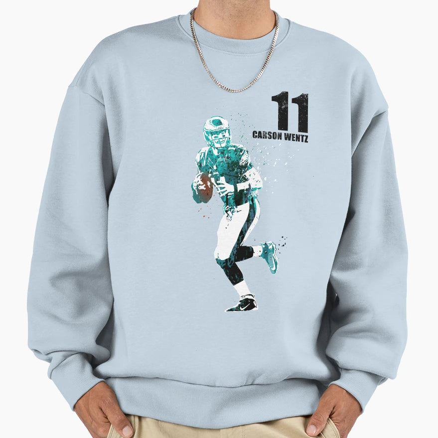American Football Player Cw White Sweatshirt - Trendy Graphic Men Women - T-Shirt, Sweatshirt, Hoodie