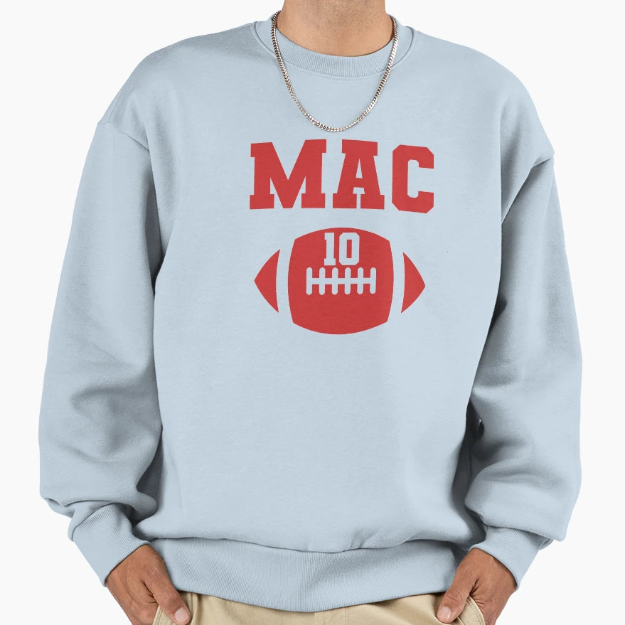 Alabama Mac 10 Football Fan Sweatshirt - Graphic Print Men Women - T-Shirt, Sweatshirt, Hoodie