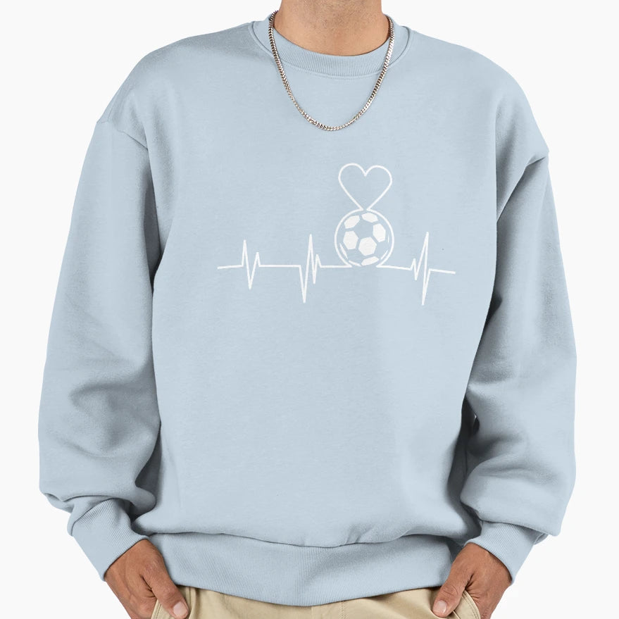 Soccer Heartbeat Football Gift T-Shirt - Fun Novelty Design for Adults - T-Shirt, Sweatshirt, Hoodie
