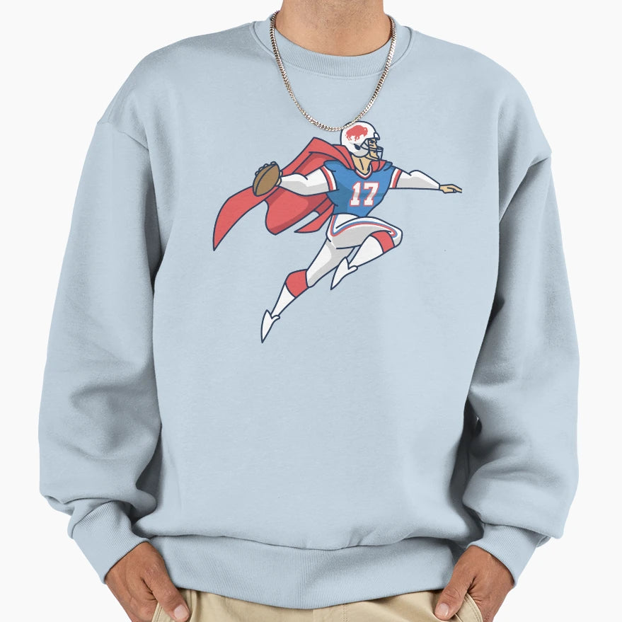 Super Josh Buffalo Football Cartoon Sweatshirt - Minimalist Print Unisex - T-Shirt, Sweatshirt, Hoodie