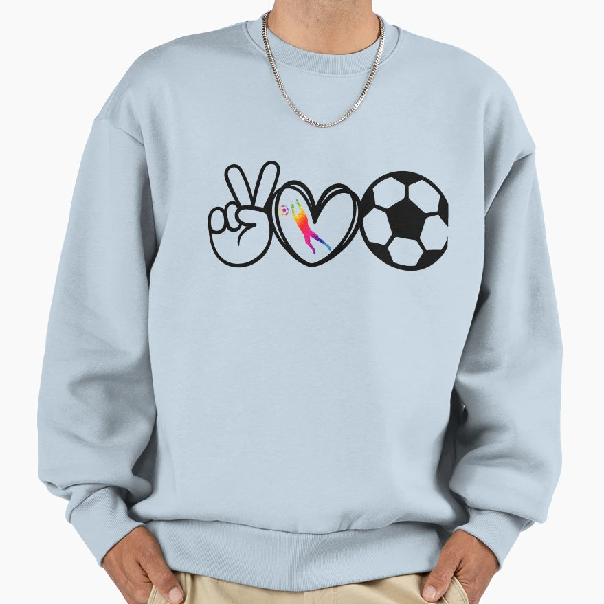 I Love Soccer Sweatshirt - Aesthetic Graphic Men Women - T-Shirt, Sweatshirt, Hoodie