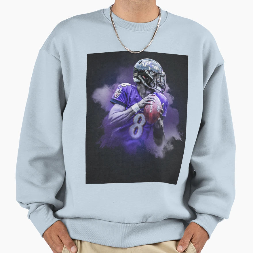 Lamar Baltimore Sports Art Sweatshirt - Custom Art Print Unisex - T-Shirt, Sweatshirt, Hoodie