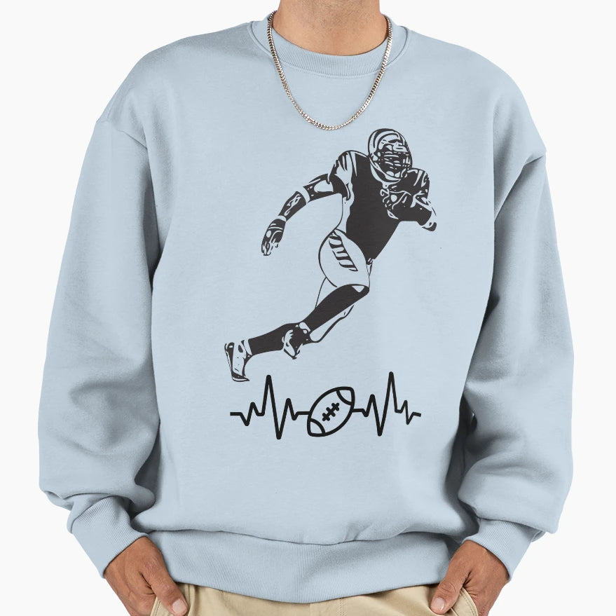 American Football Player Sweatshirt - Casual Everyday Wear Men Women - T-Shirt, Sweatshirt, Hoodie