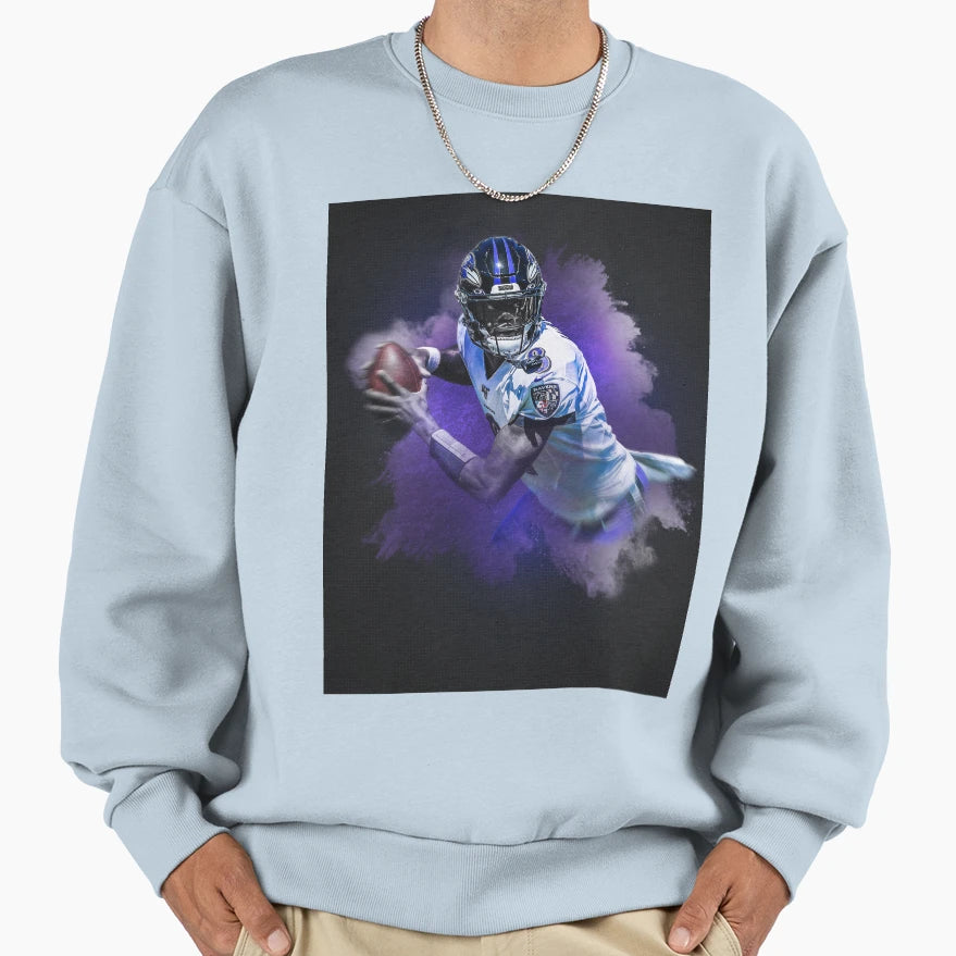 Lamar Baltimore Sports Art Sweatshirt - Casual Everyday Wear Men Women - T-Shirt, Sweatshirt, Hoodie