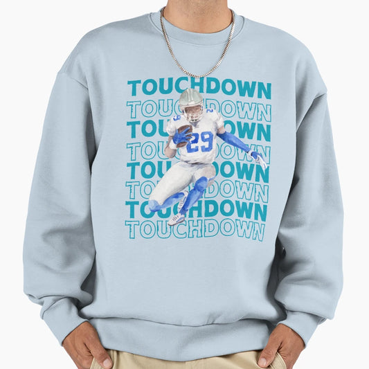 Blue Football Touchdown Sweatshirt - Novelty Apparel Men Women - T-Shirt, Sweatshirt, Hoodie
