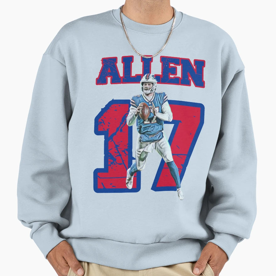 Buffalo Bills Quarterback JA 17 Sweatshirt - Graphic Print Unisex - T-Shirt, Sweatshirt, Hoodie
