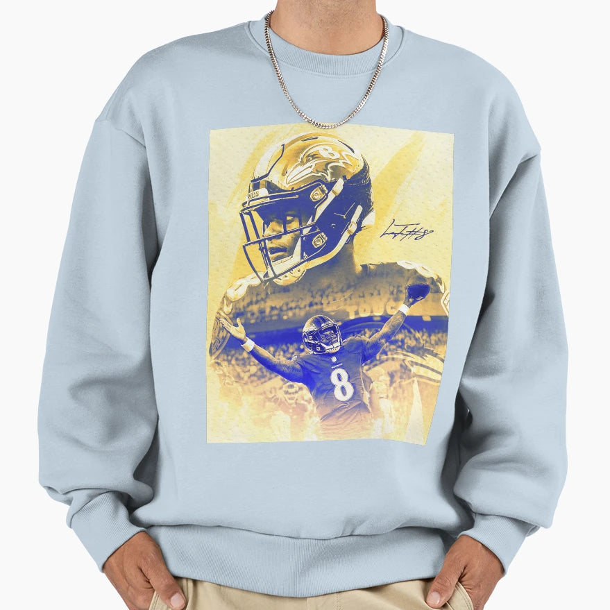Lamar Baltimore Sports Art Sweatshirt - Casual Everyday Wear for Adults - T-Shirt, Sweatshirt, Hoodie