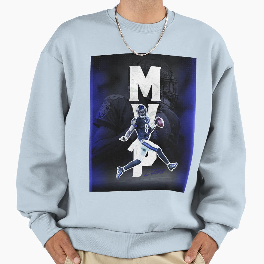 Lamar Baltimore Sports Art Sweatshirt - Novelty Apparel for Adults - T-Shirt, Sweatshirt, Hoodie