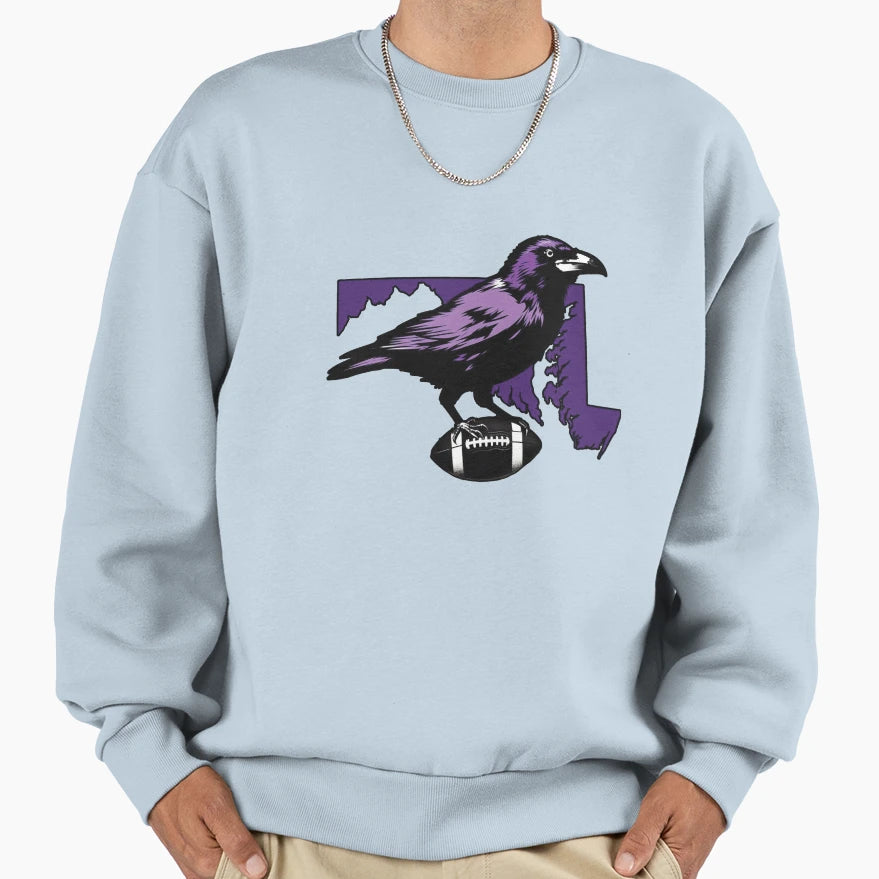 Maryland Raven Sweatshirt - Aesthetic Graphic for Adults - T-Shirt, Sweatshirt, Hoodie