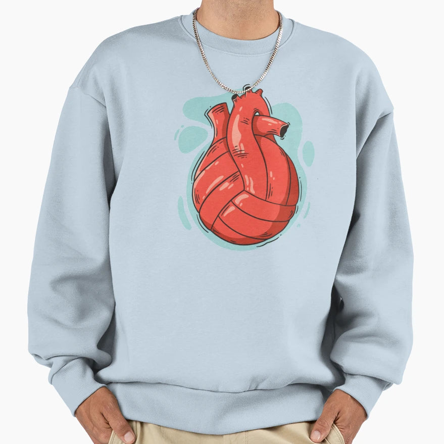 Volleyball Heart Sweatshirt - Casual Everyday Wear Men Women - T-Shirt, Sweatshirt, Hoodie