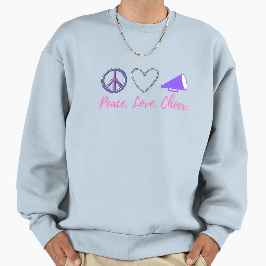 Peace Love Cheer Gifts Sweatshirt - Minimalist Print for Adults - T-Shirt, Sweatshirt, Hoodie