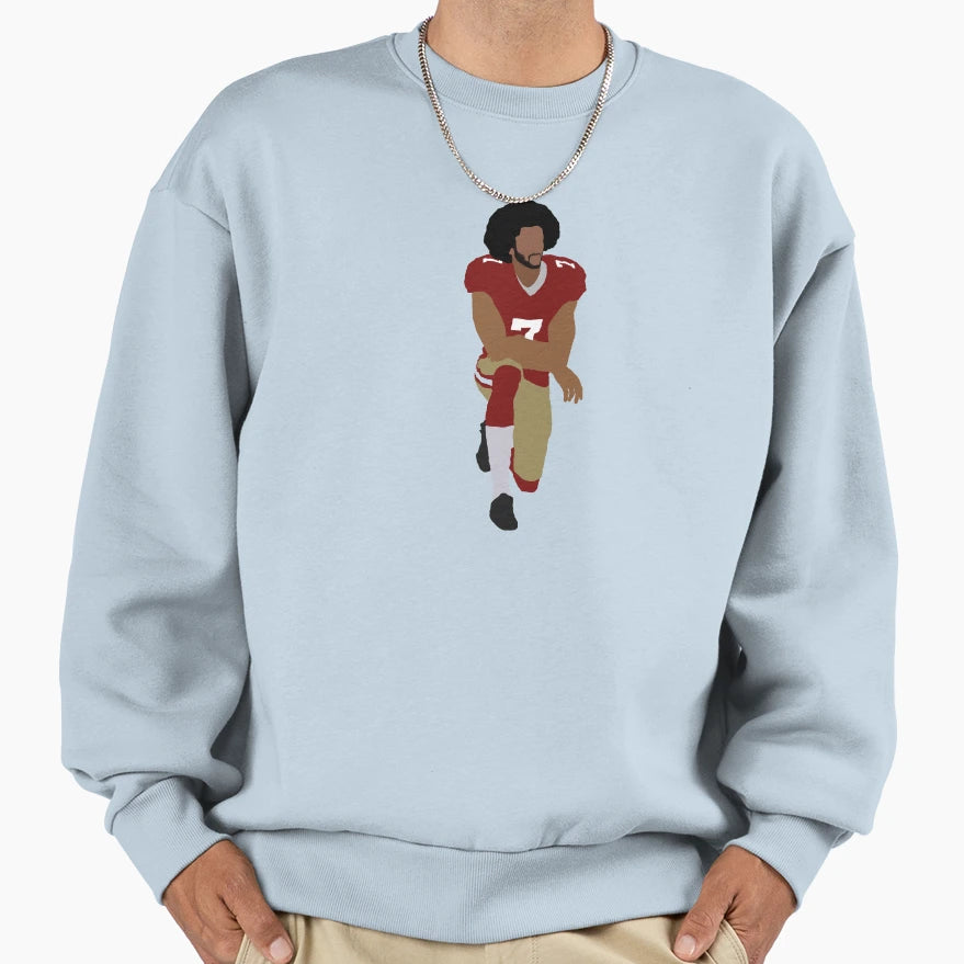 Colin Kaepernick Kneeling Sweatshirt - Graphic Print Unisex - T-Shirt, Sweatshirt, Hoodie