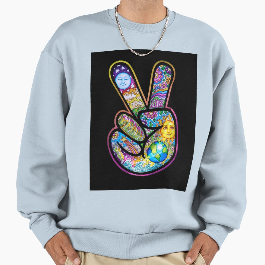 Peace And Love From 60S Sweatshirt - Aesthetic Graphic for Adults - T-Shirt, Sweatshirt, Hoodie