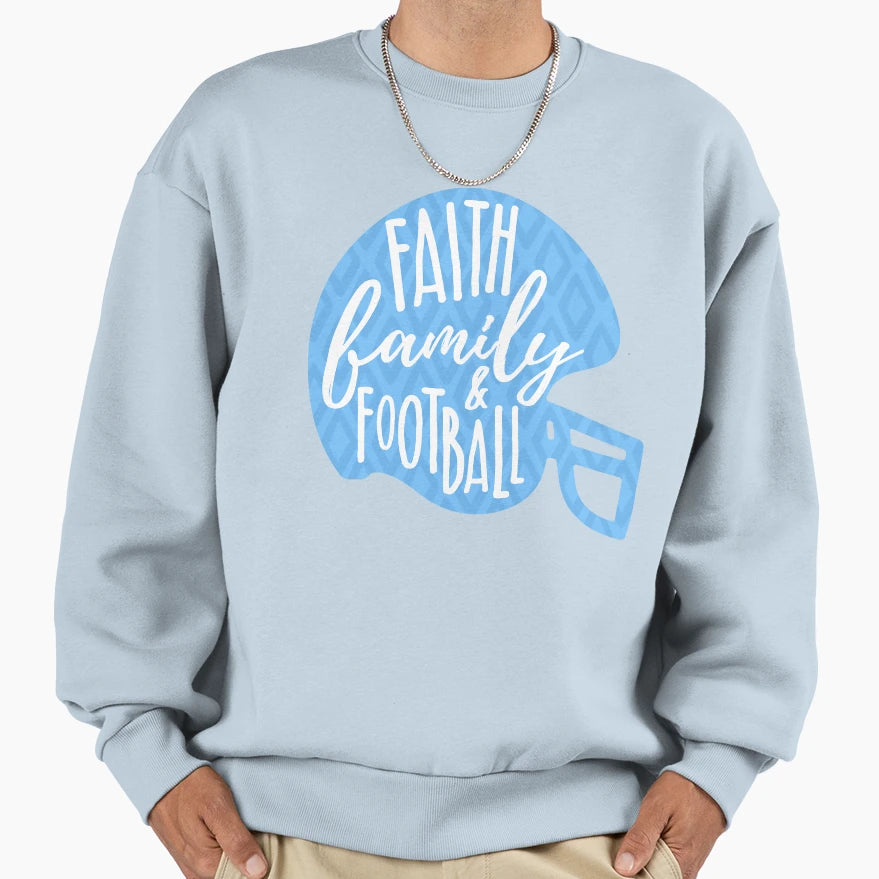 Faith Family Football Sweatshirt - Minimalist Print Unisex - T-Shirt, Sweatshirt, Hoodie