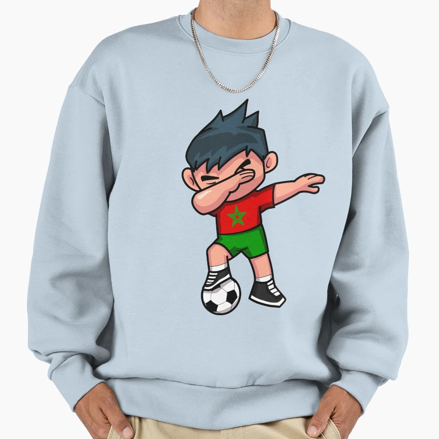 Soccer Dabbing Morocco Sweatshirt - Graphic Print Unisex - T-Shirt, Sweatshirt, Hoodie