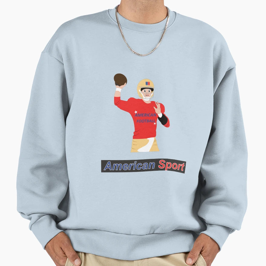 Football Player Action Ball Hand Sweatshirt - Novelty Apparel Men Women - T-Shirt, Sweatshirt, Hoodie