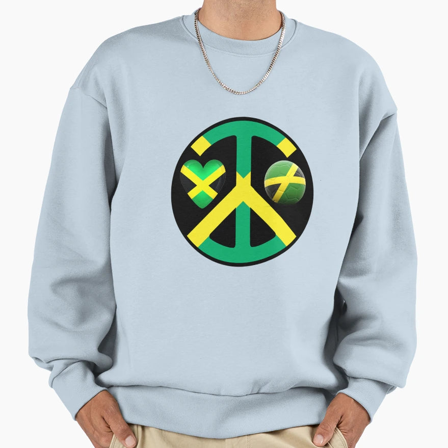 Jamaica Love Peace Football Sweatshirt - Graphic Print Men Women - T-Shirt, Sweatshirt, Hoodie