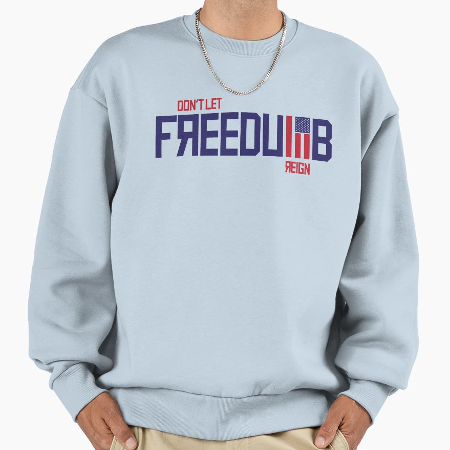 Freedumb Flag Celebration Sweatshirt - Minimalist Print Men Women - T-Shirt, Sweatshirt, Hoodie