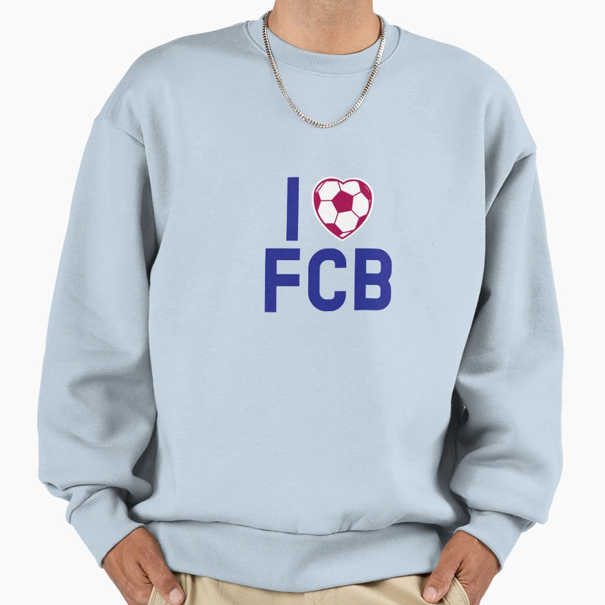 I Love Fc Barcelona Soccer Ball Sweatshirt - Aesthetic Graphic for Adults - T-Shirt, Sweatshirt, Hoodie
