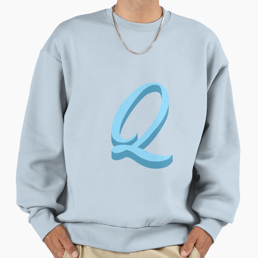 Letter Q Sweatshirt - Minimalist Print Unisex - T-Shirt, Sweatshirt, Hoodie